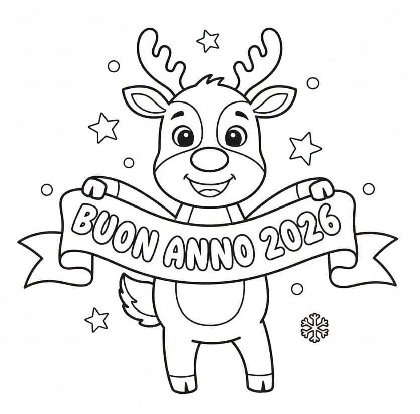 Meraviglioso Buon Anno 2026 da colorare