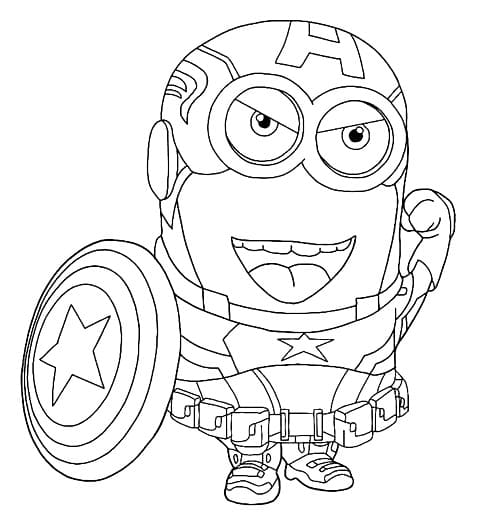 Minion Capitan America da colorare