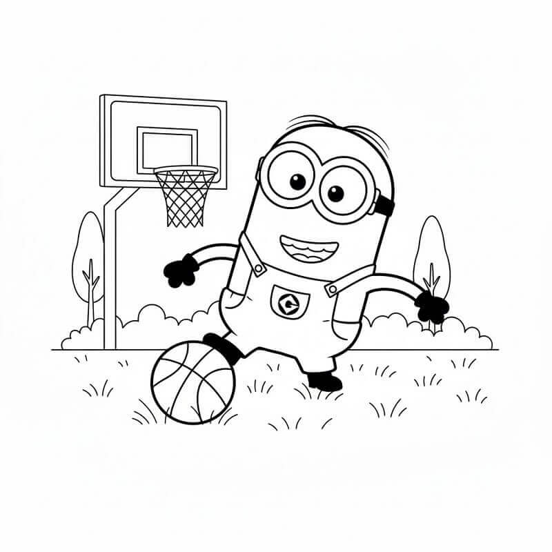 Minion Gioca a Basket da colorare