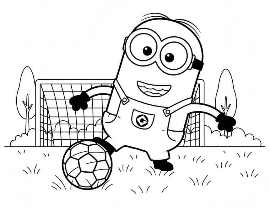 Minion Gioca a Calcio da colorare
