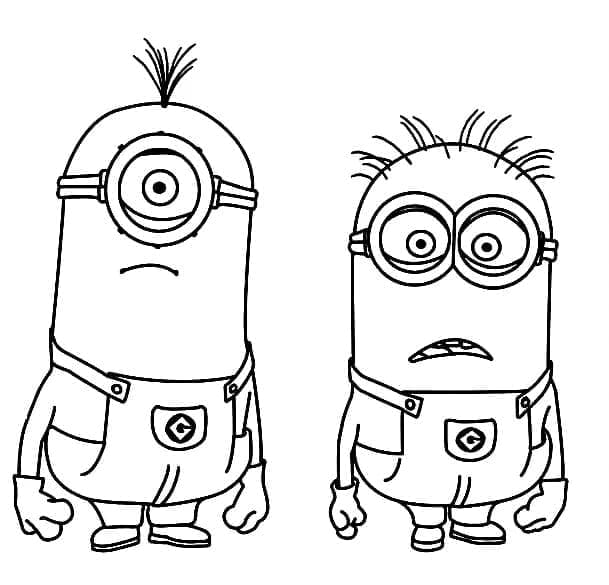 Minion Stuart e Minion Jerry da colorare