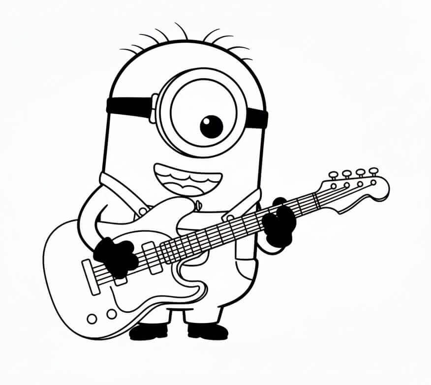 Minion Suona la Chitarra da colorare