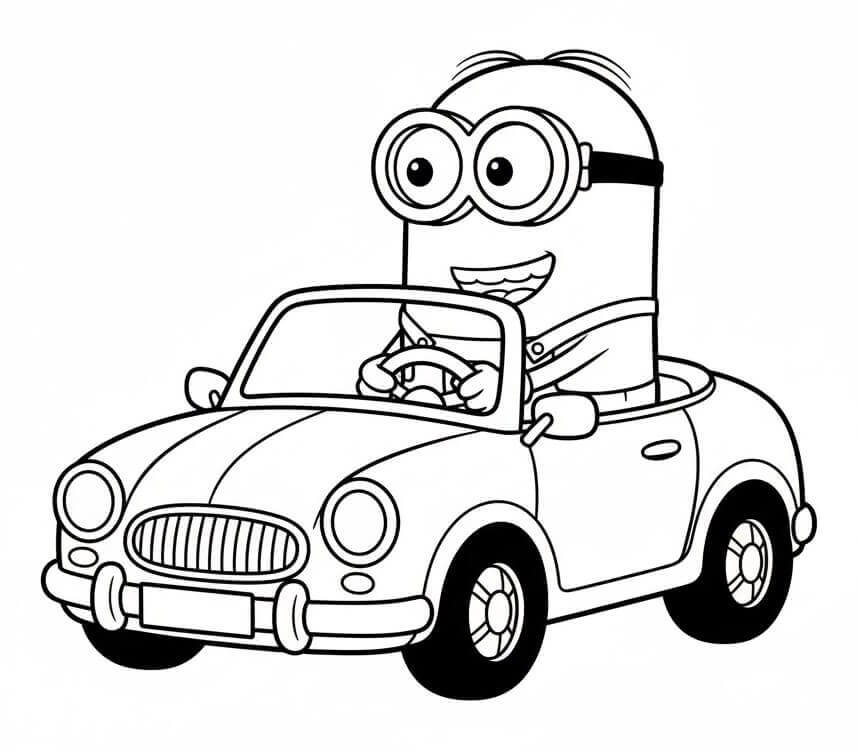 Minion alla Guida da colorare