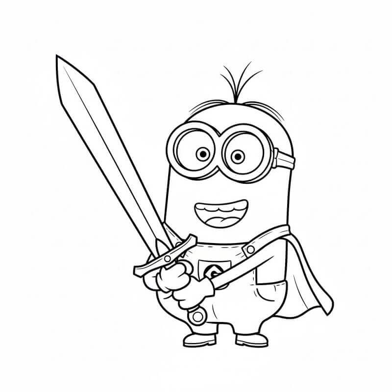Minion con Spada da colorare