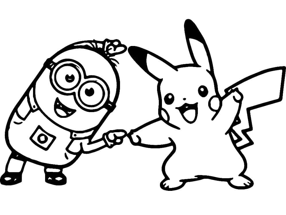 Minion e Pikachu da colorare
