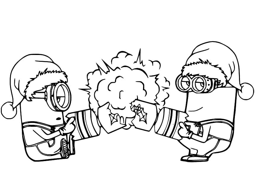 Minions Natalizi da colorare