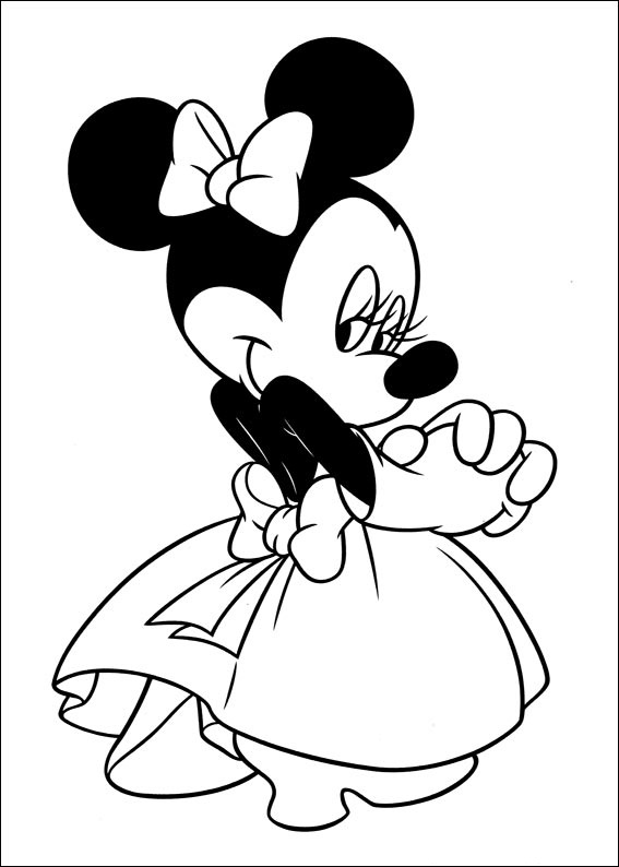 Minnie Timida da colorare