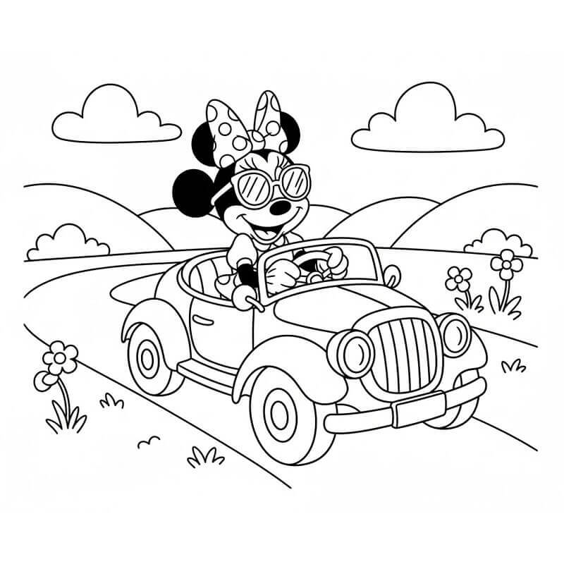 Minnie alla Guida da colorare