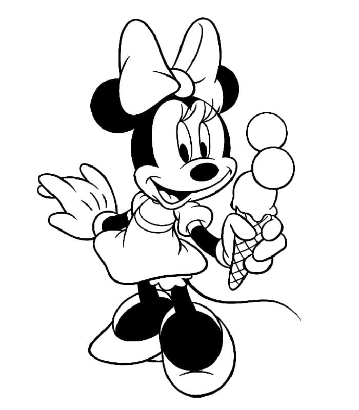 Minnie con Gelato da colorare