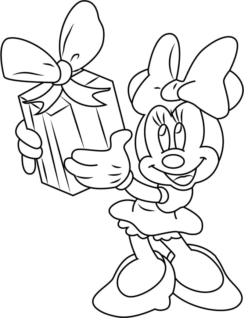 Minnie e Regalo da colorare