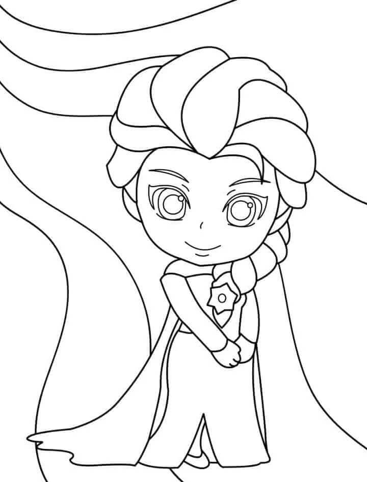 Molto Carina Elsa da colorare