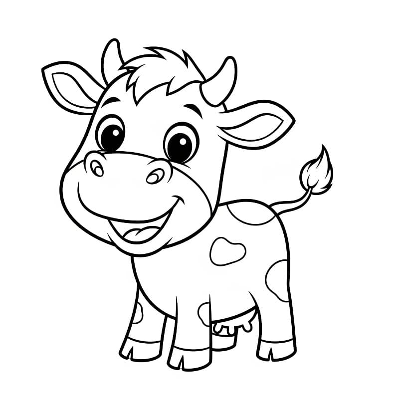Mucca felice da colorare