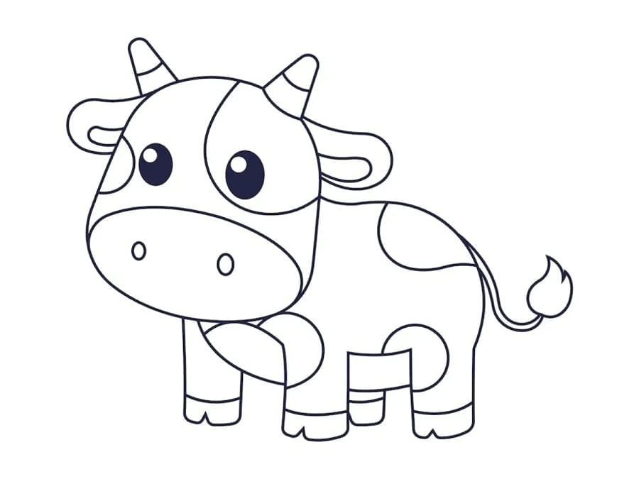 Mucca kawaii da colorare