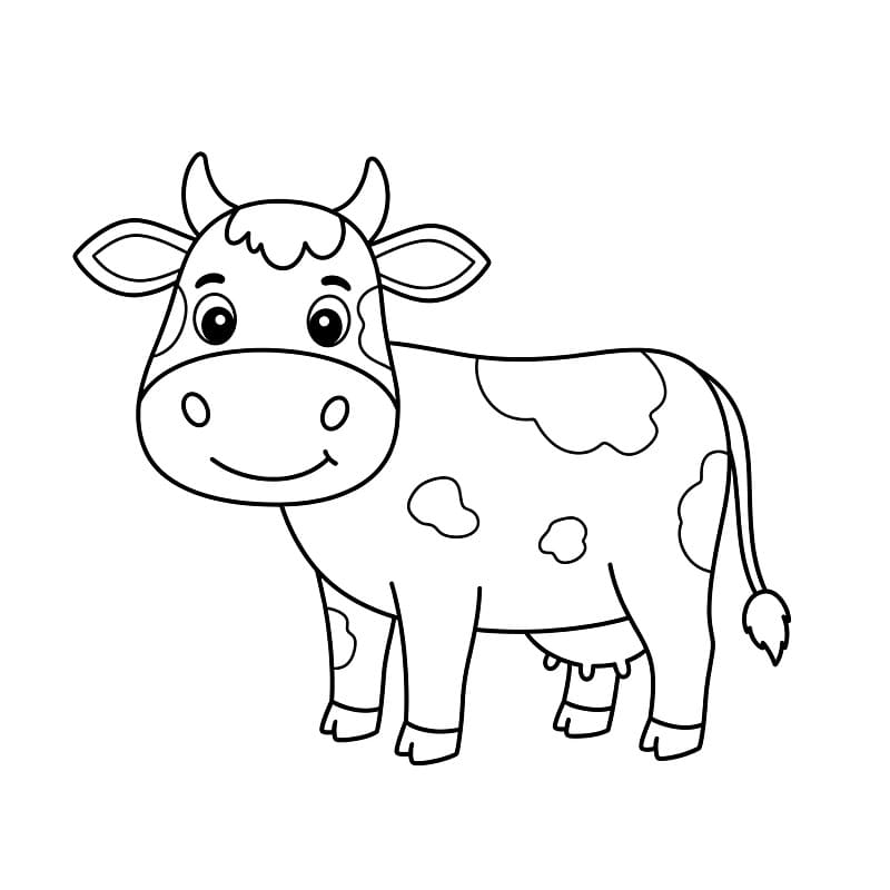 Mucca molto carina da colorare