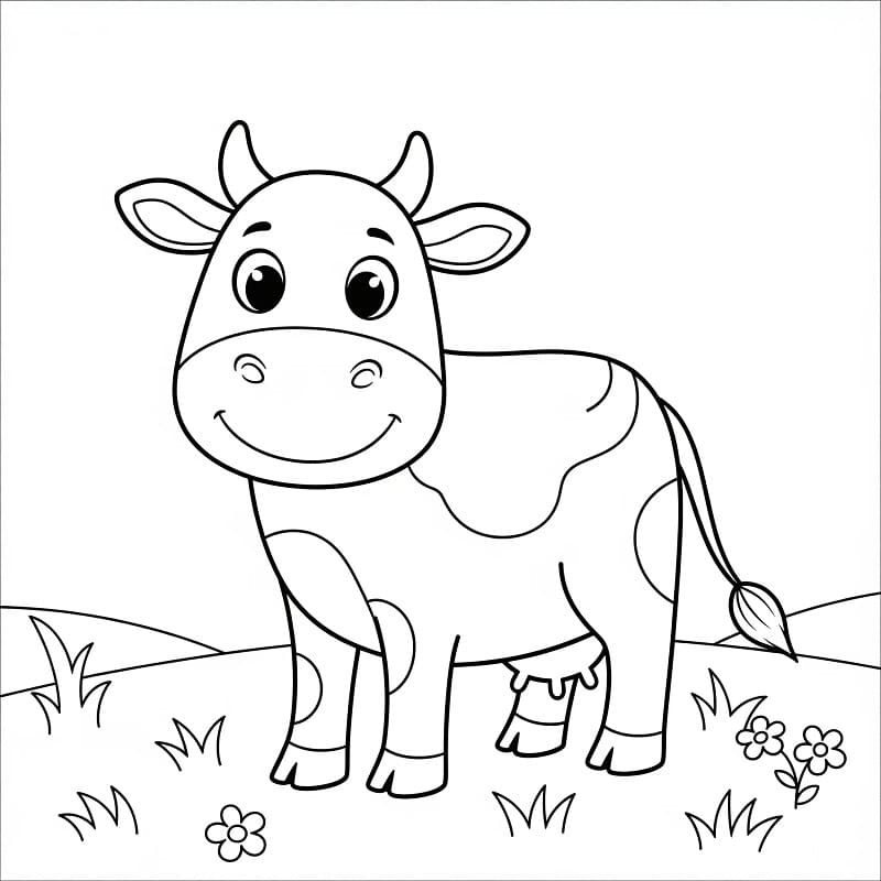 Mucca sorridente da colorare