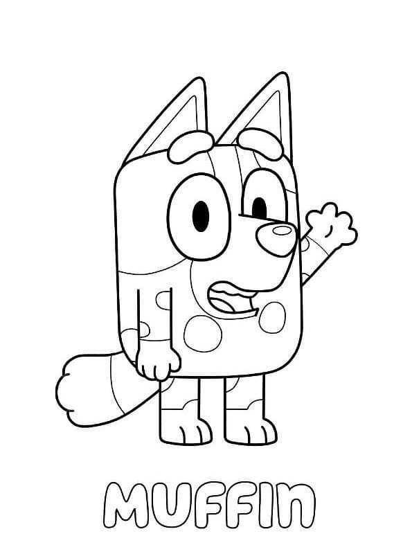 Muffin di Bluey da colorare