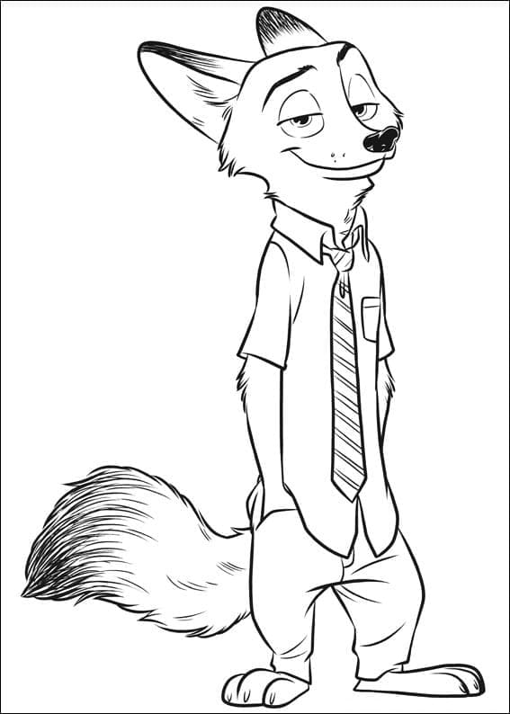 Nick Wilde Zootropolis da colorare