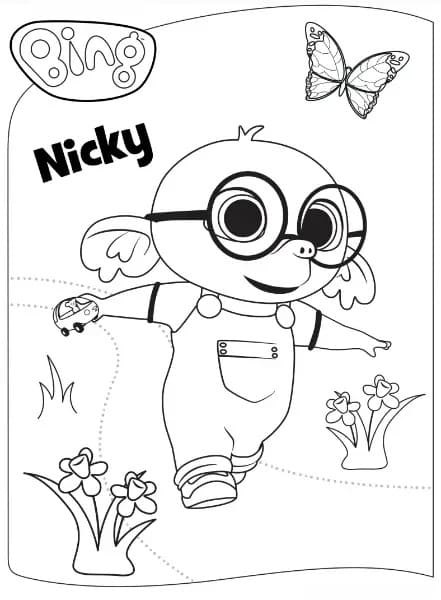 Nicky di Bing Bunny da colorare