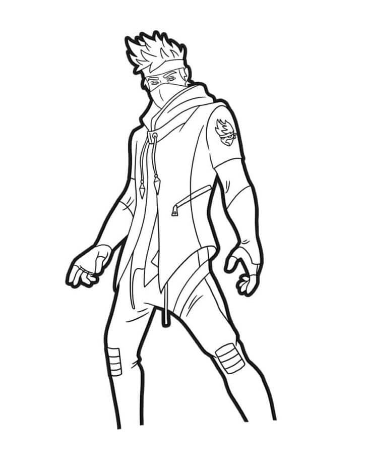 Ninja da Fortnite da colorare