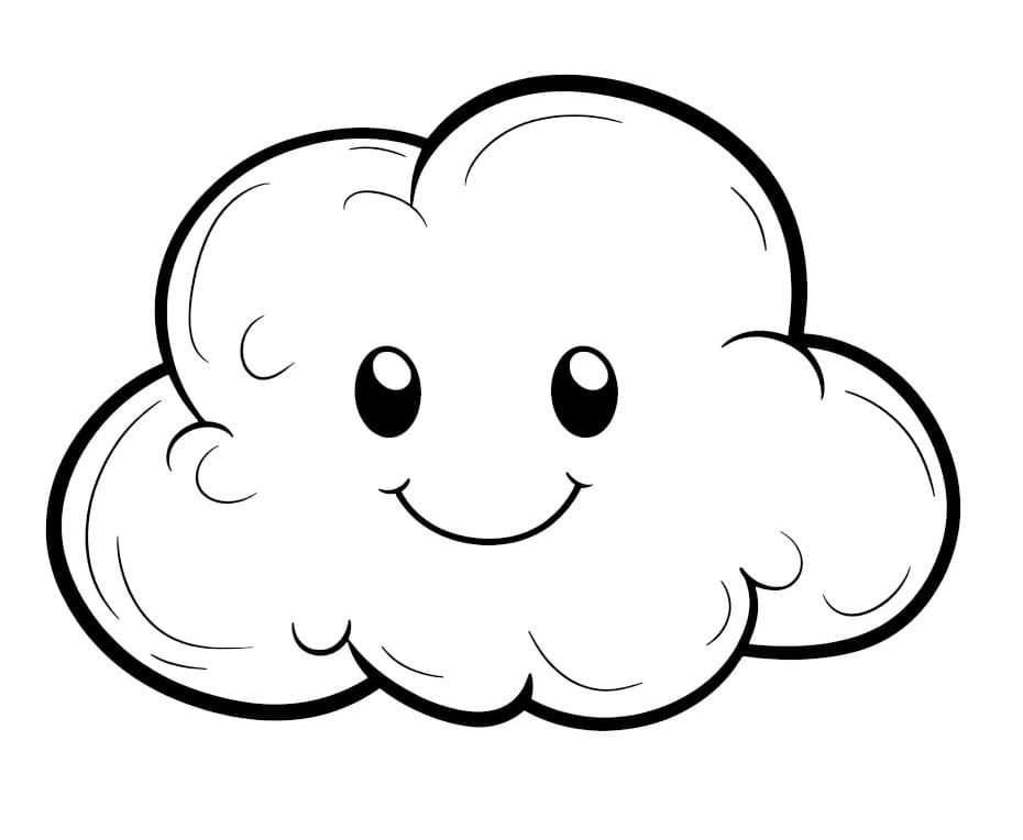 Nuvola amichevole da colorare
