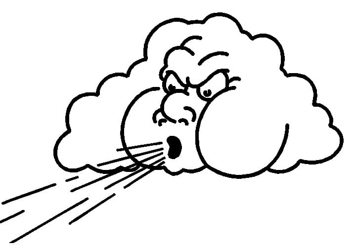 Nuvola arrabbiata da colorare