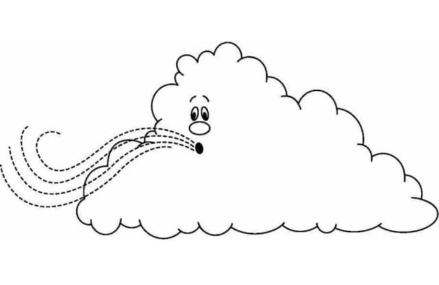 Nuvola e vento da colorare
