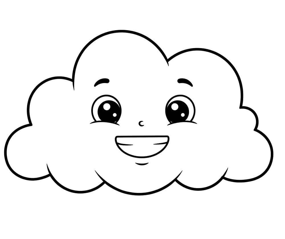 Nuvola felice da colorare