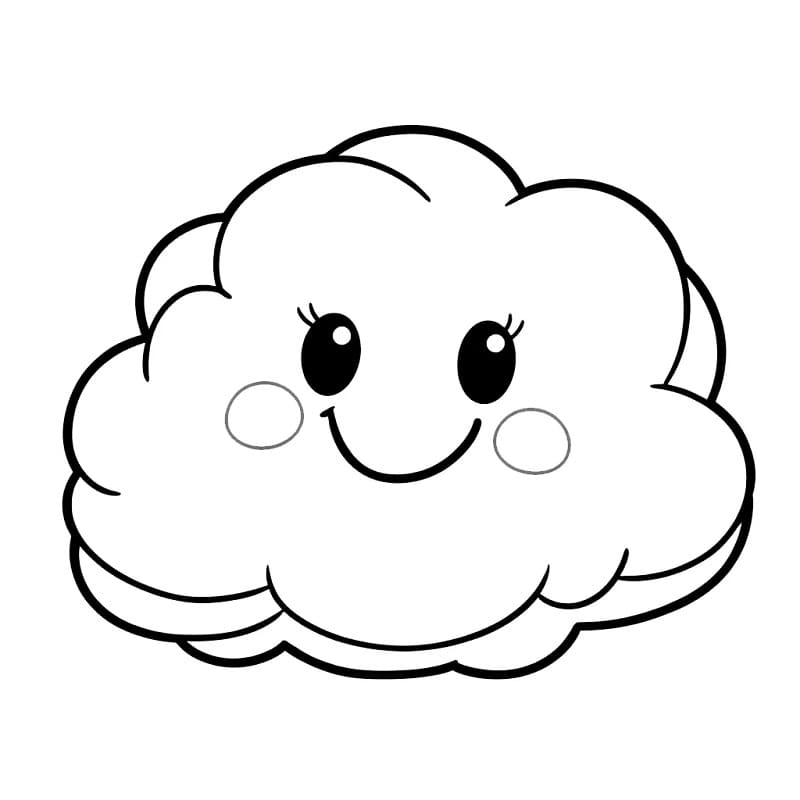 Nuvola graziosa ed elegante da colorare
