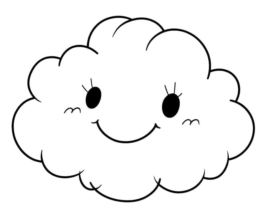 Nuvola graziosa da colorare
