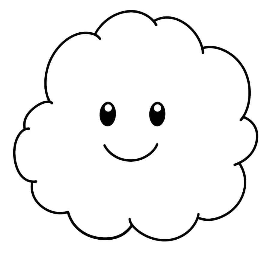 Nuvola sorridente da colorare