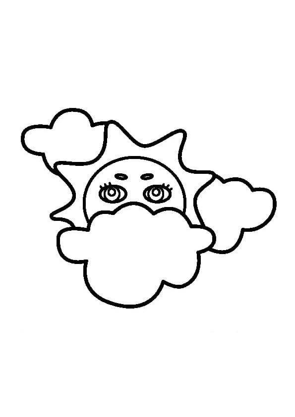 Nuvola stampabile gratis da colorare