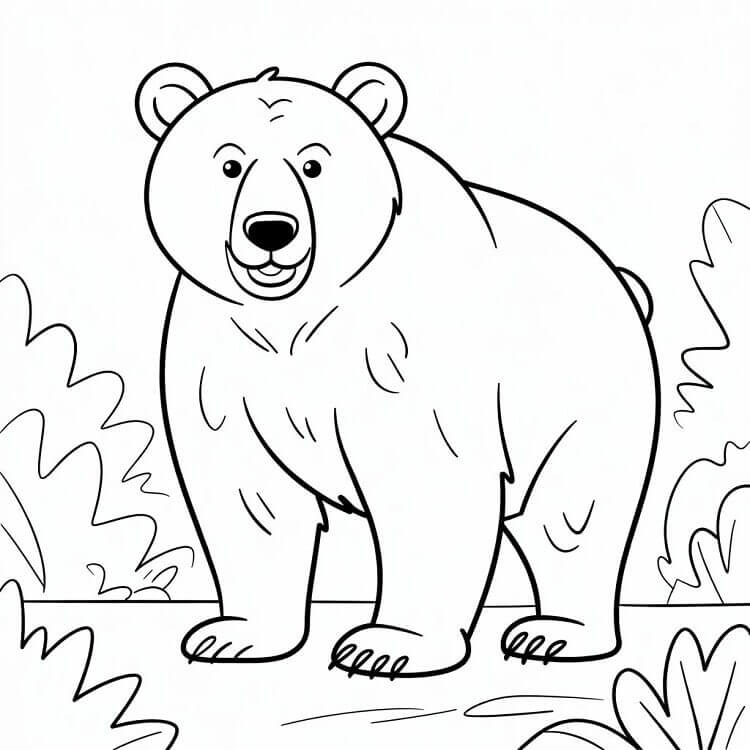 Orso Allegro da colorare
