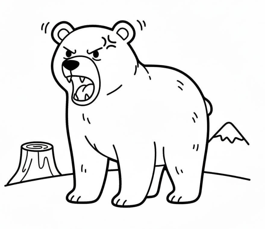 Orso Arrabbiato da colorare