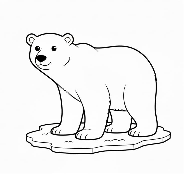 Orso Polare Incantevole da colorare