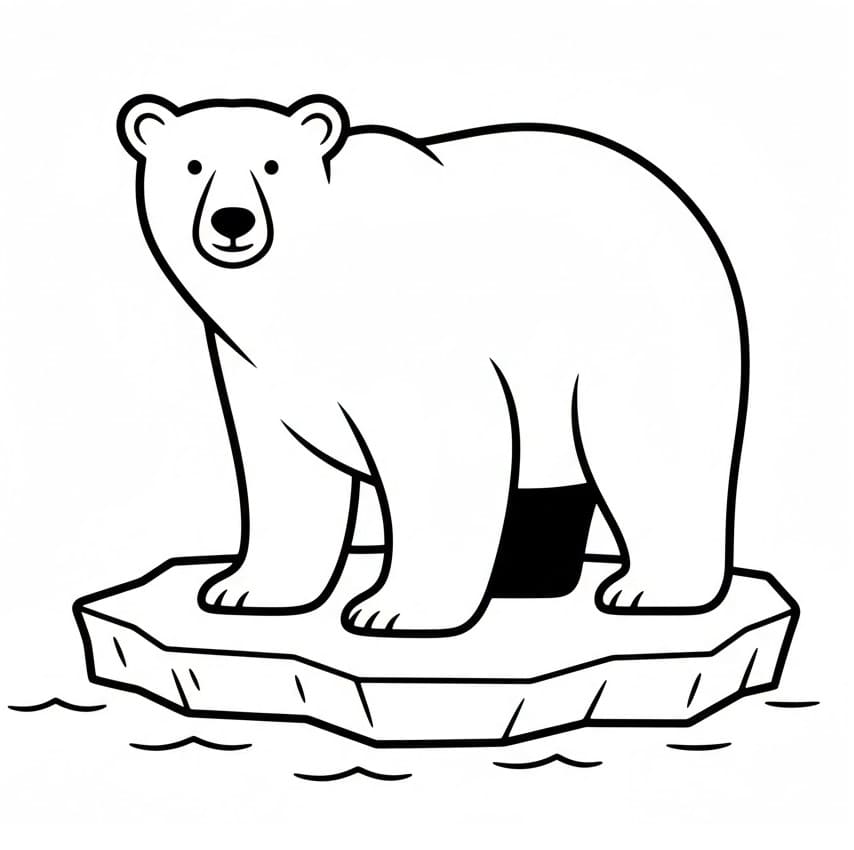 Orso Polare Semplice da colorare