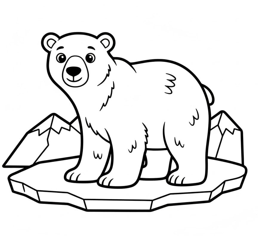 Orso Polare Sorridente da colorare