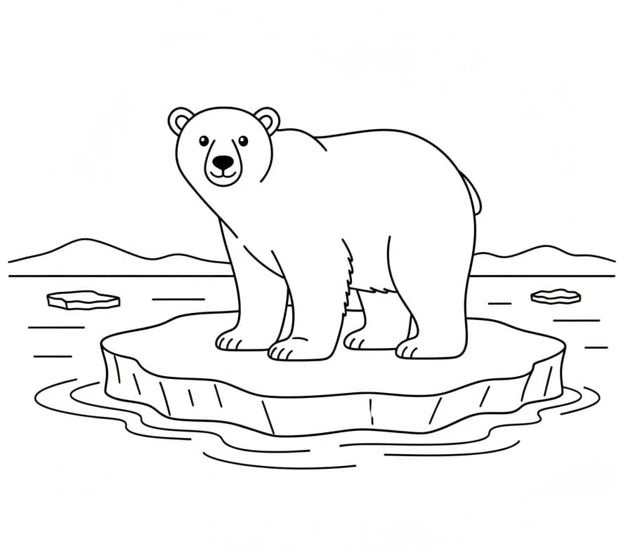 Orso Polare di Base da colorare