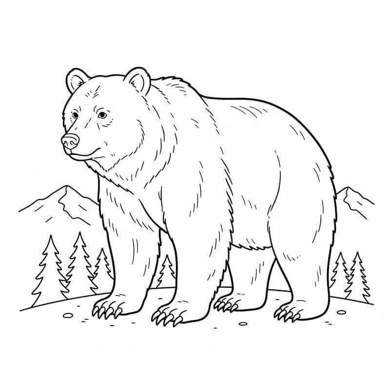 Orso Selvaggio da colorare
