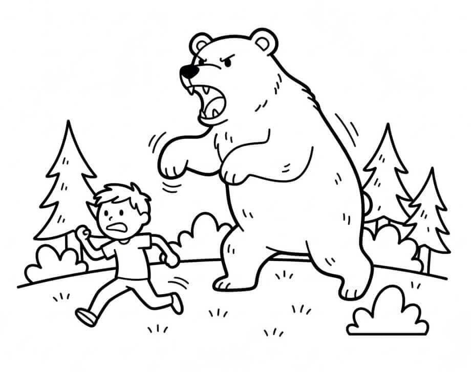 Orso che Attacca da colorare