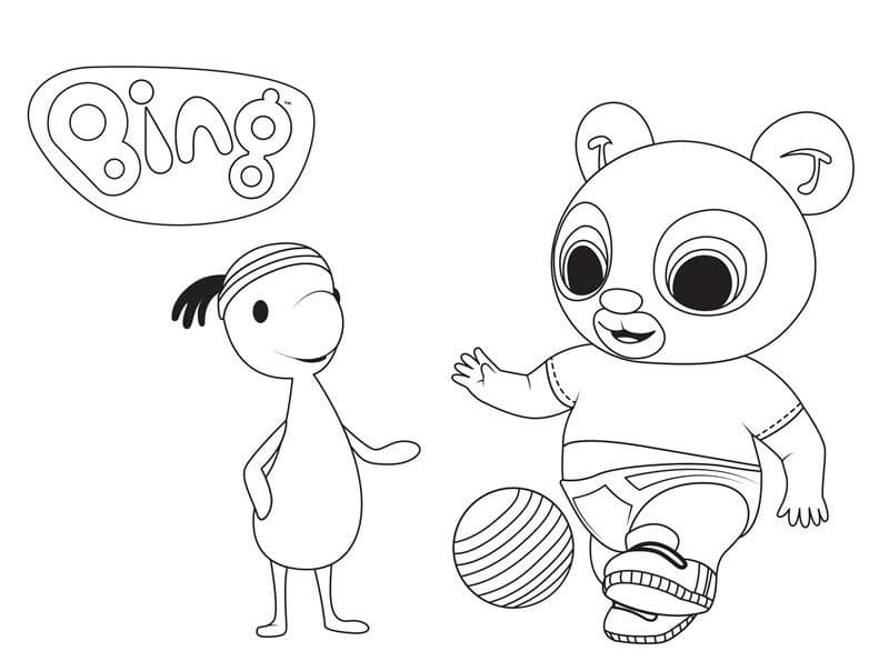 Padget e Pando di Bing Bunny da colorare