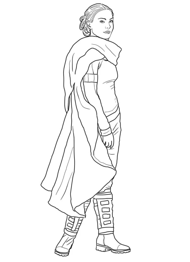 Padmé dell’universo di Guerre Stellari da colorare