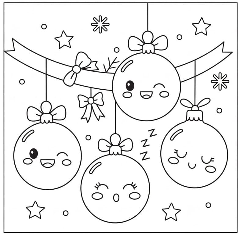 Palline di Natale da colorare