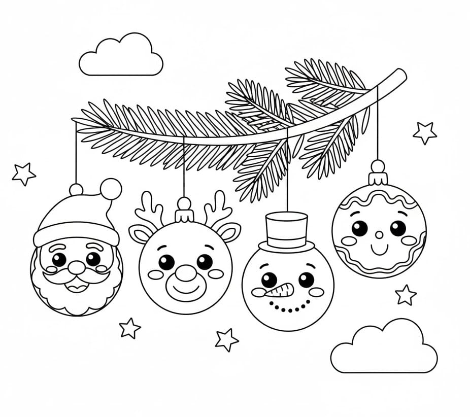 Palline di Natale Divertenti da colorare