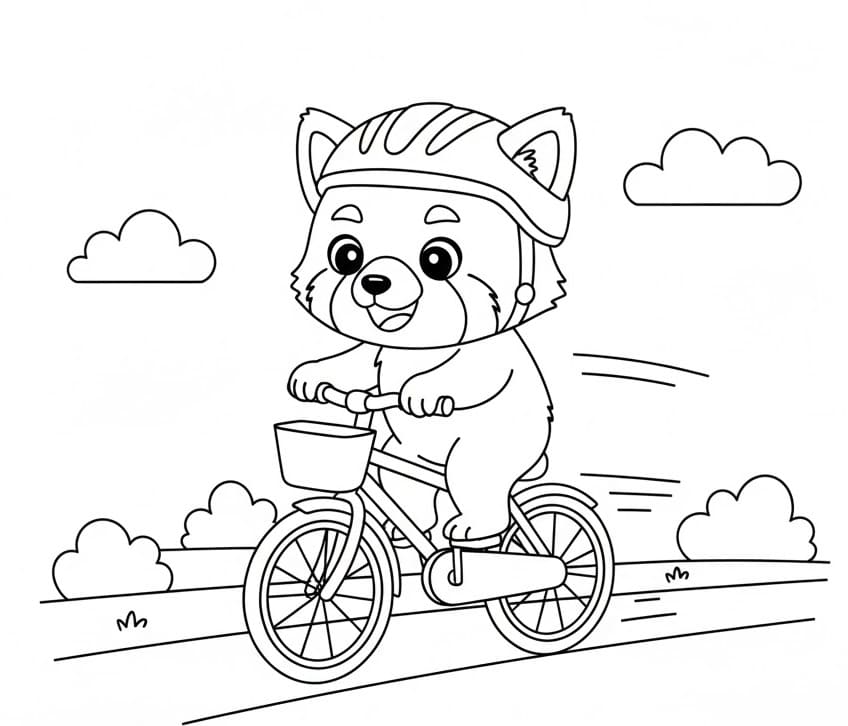 Panda Rosso Base da colorare