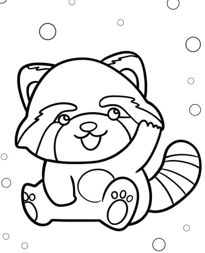 Panda Rosso Gratis Stampabile da colorare