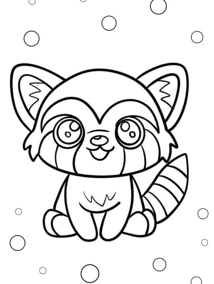 Panda Rosso Gratis per Bambini da colorare