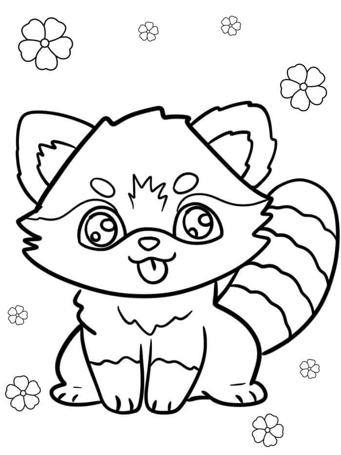 Panda Rosso Immagine Gratis da colorare