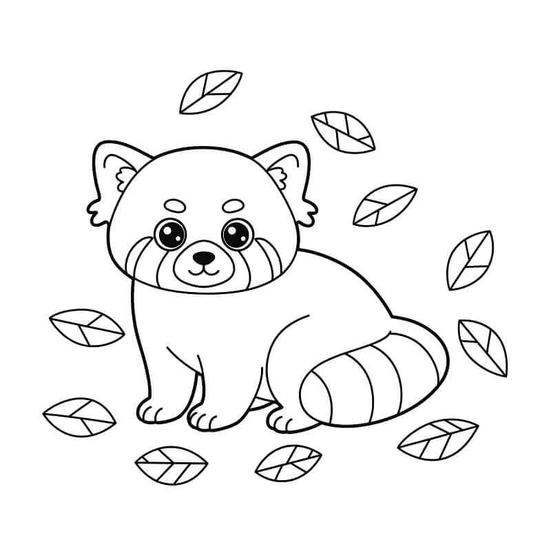 Panda Rosso Immagine Stampabile da colorare