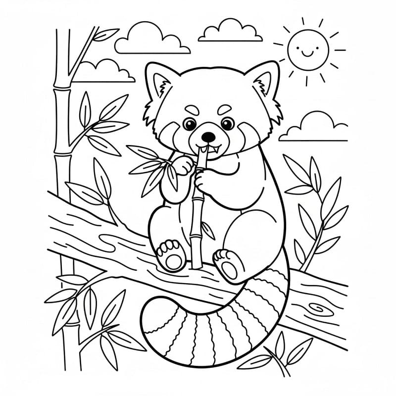 Panda Rosso Normale da colorare