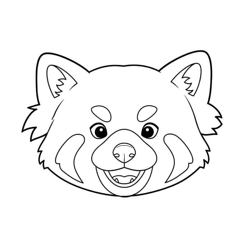 Panda Rosso Stampabile da colorare